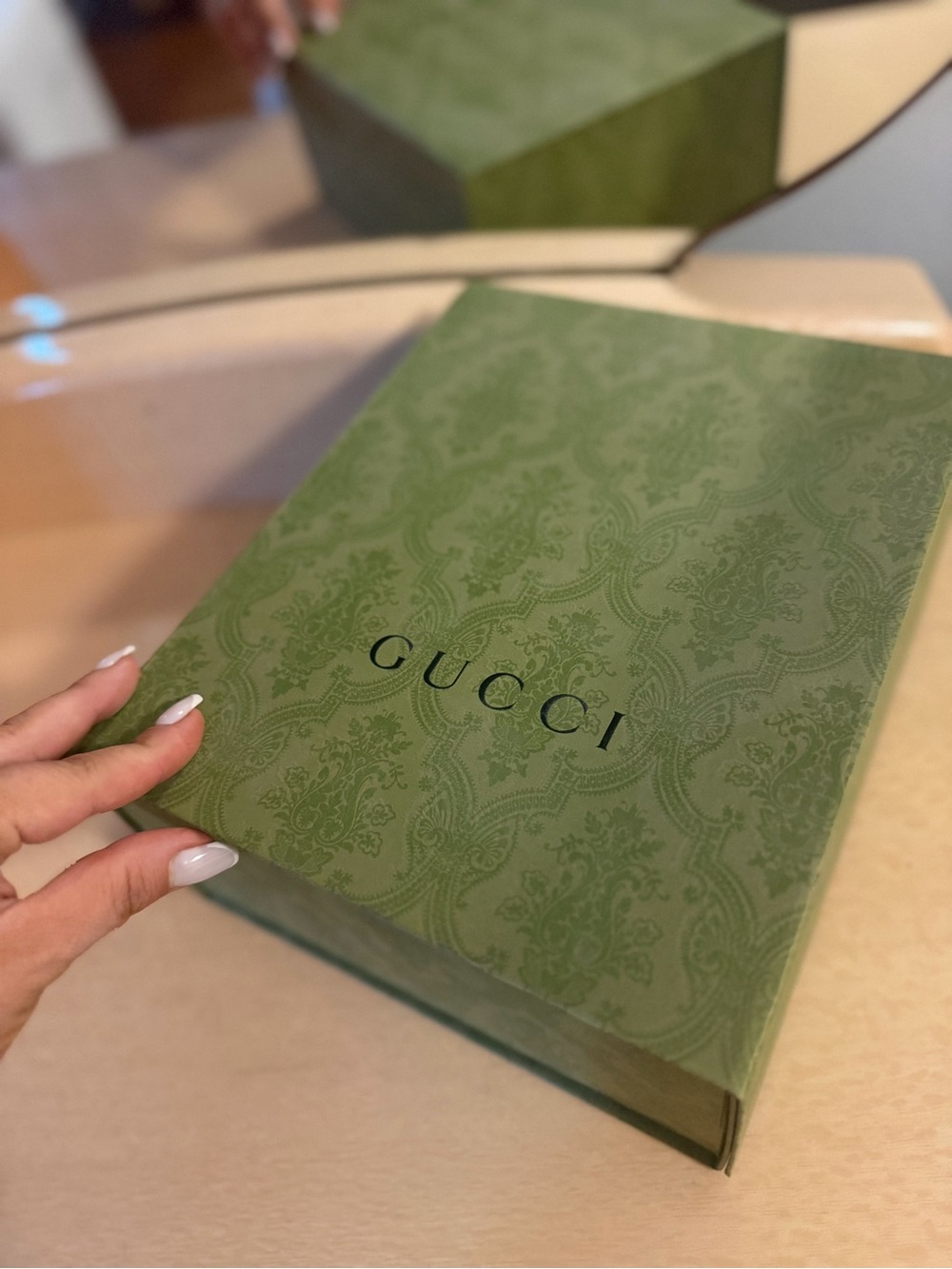 Gucci Olive Green Embossed Logo Box